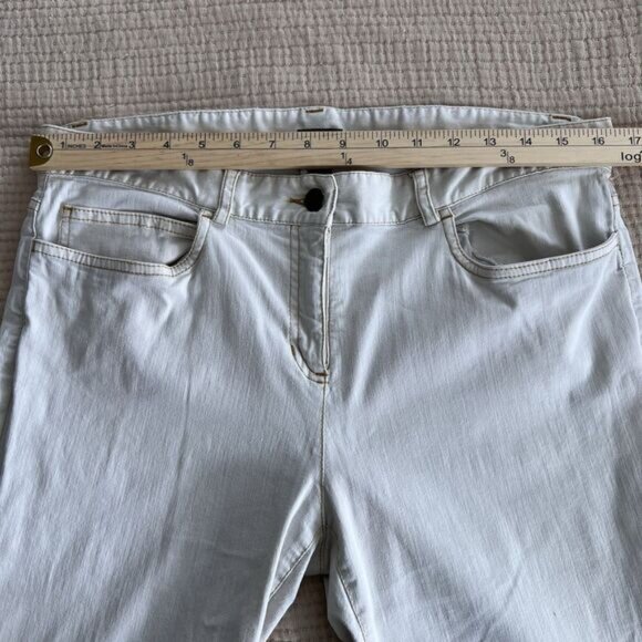 Eileen Fisher Pants Womens Petite Medium White Straight Leg Denim Jeans Made USA - Picture 14 of 16